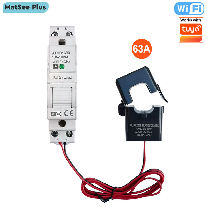 Energy Meter Din Rail Wifi - Meteran Energi Digital WiFi Pintar 63A