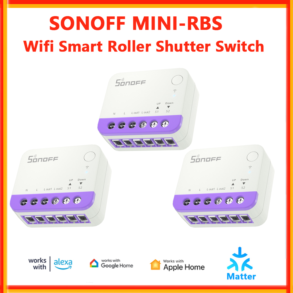 Smart Plug Mini Alexa Google - Sakelar Roller Shutter Pintar SONOFF MINI-RBS,