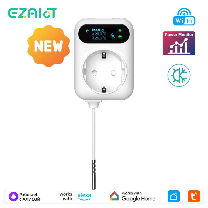 Smart Plug Energy Monitoring Wifi - Stopkontak termostat pintar Tuya wifi 16A