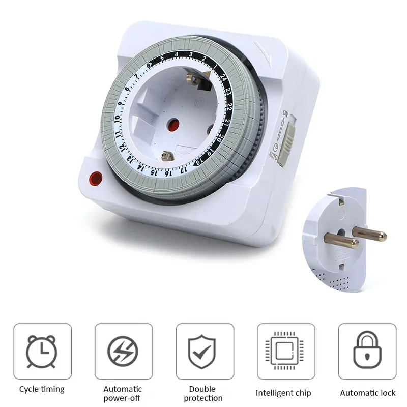 Smart Socket With Timer Countdown - Soket Sakelar Timer Mekanis 24 Jam