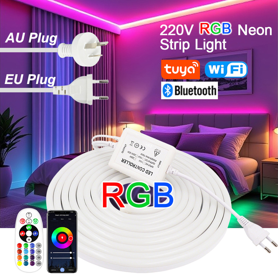 Smart Plug Outdoor Waterproof - Strip LED Neon RGB 220V dengan