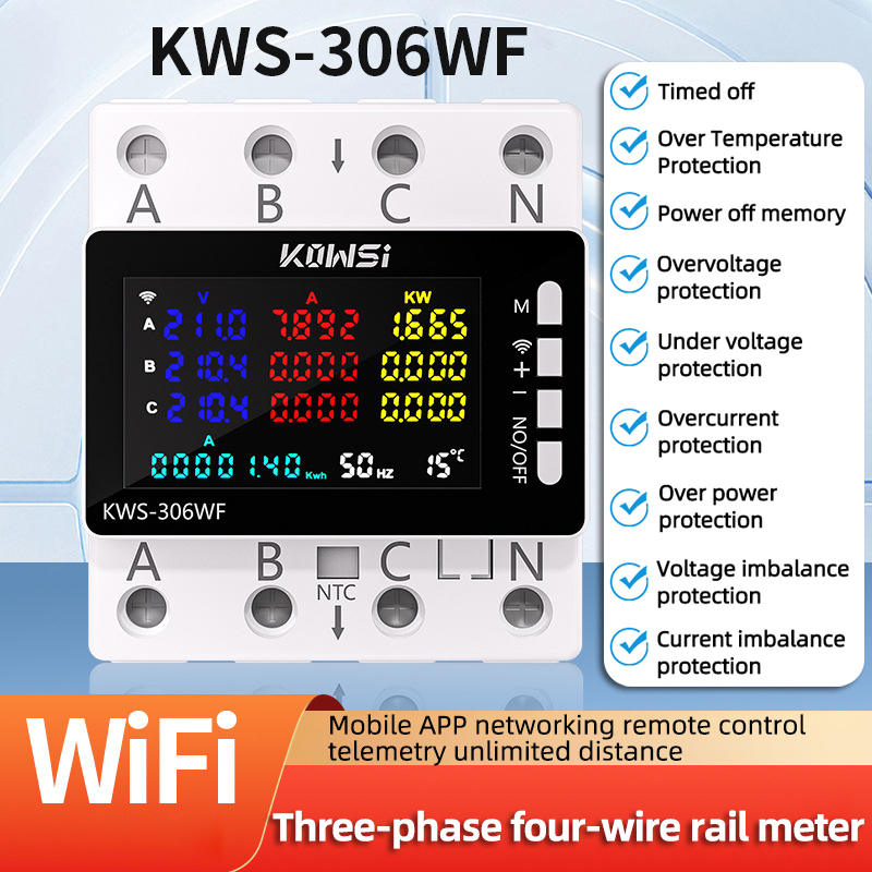 Energy Meter Din Rail Wifi - TUYA Wifi Meteran Energi Daya Monitor