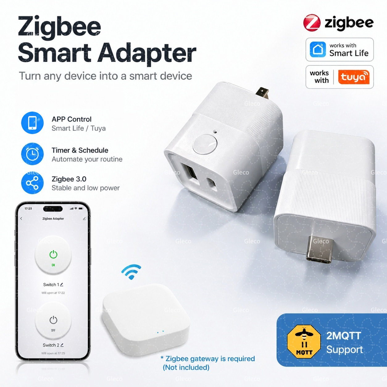Smart Plug Matter Thread - Tuya Zigbee USB Adapter Switch Socket