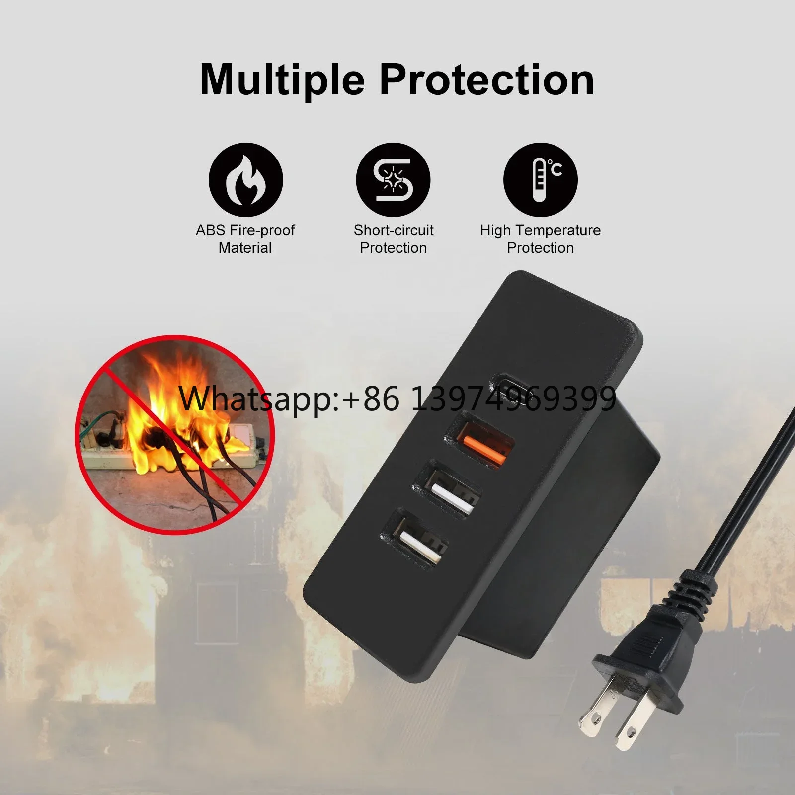 Smart Power Strip 4 Outlet Usb - Stopkontak USB C Terintegrasi dengan Pengisian