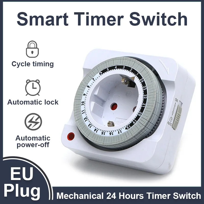 Smart Socket With Timer Countdown - Sakelar Timer Mekanis 24 Jam untuk