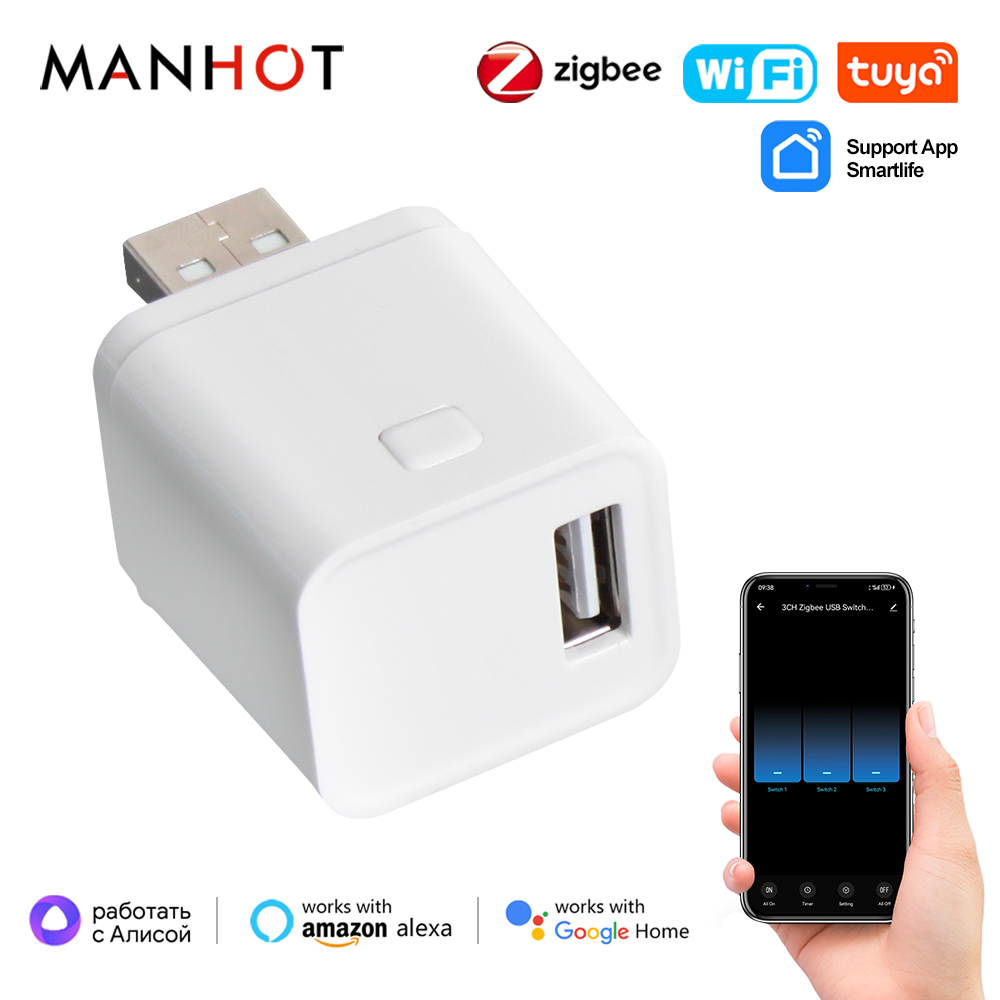 Smart Plug Mini Alexa Google - Zigbee Tuya saklar Adaptor USB mikro
