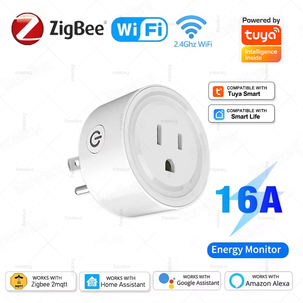 Smart Plug Zigbee 16A - Soket Pintar Tuya WiFi Atau Zigbee