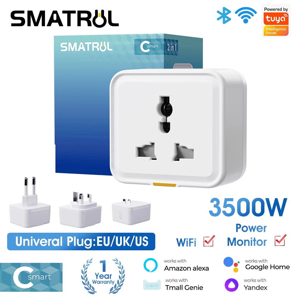 Smart Plug Energy Monitoring Wifi - Tuya soket Plug WIFI nirkabel rumah