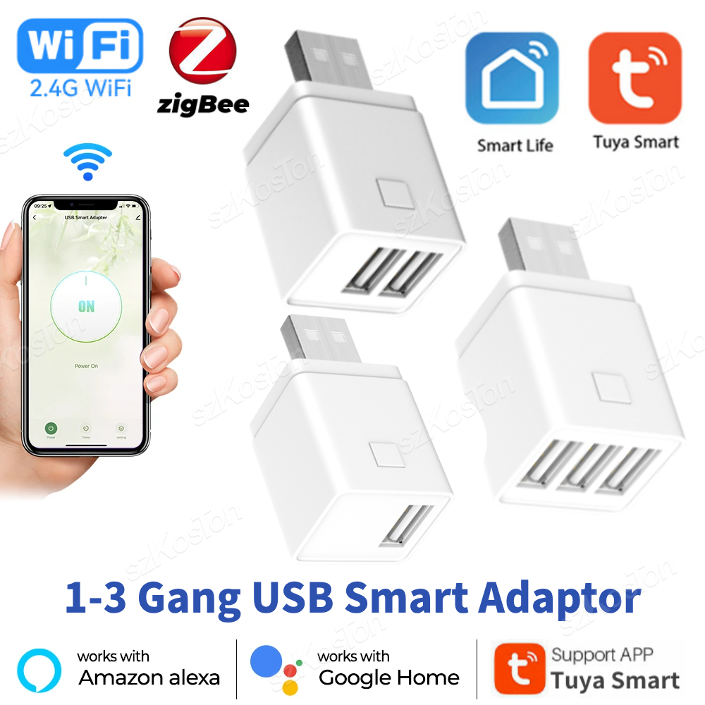 Smart Plug Mini Alexa Google - Tuya Smart WiFi Zigbee 1-3 Gang