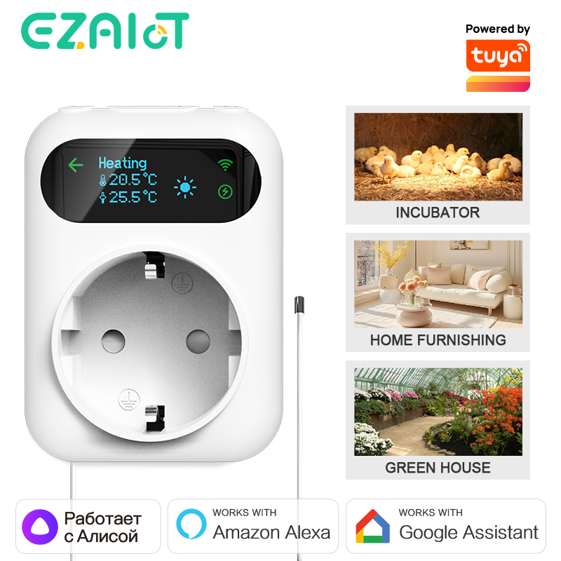 Smart Socket With Timer Countdown - Soket pemanas Digital WiFi, termostat pintar