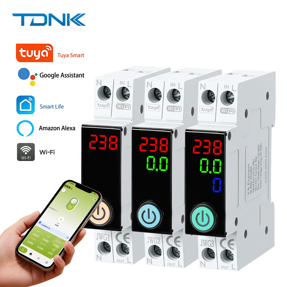 Energy Meter Din Rail Wifi - Pemutus Sirkuit Pintar WiFi Tuya untuk
