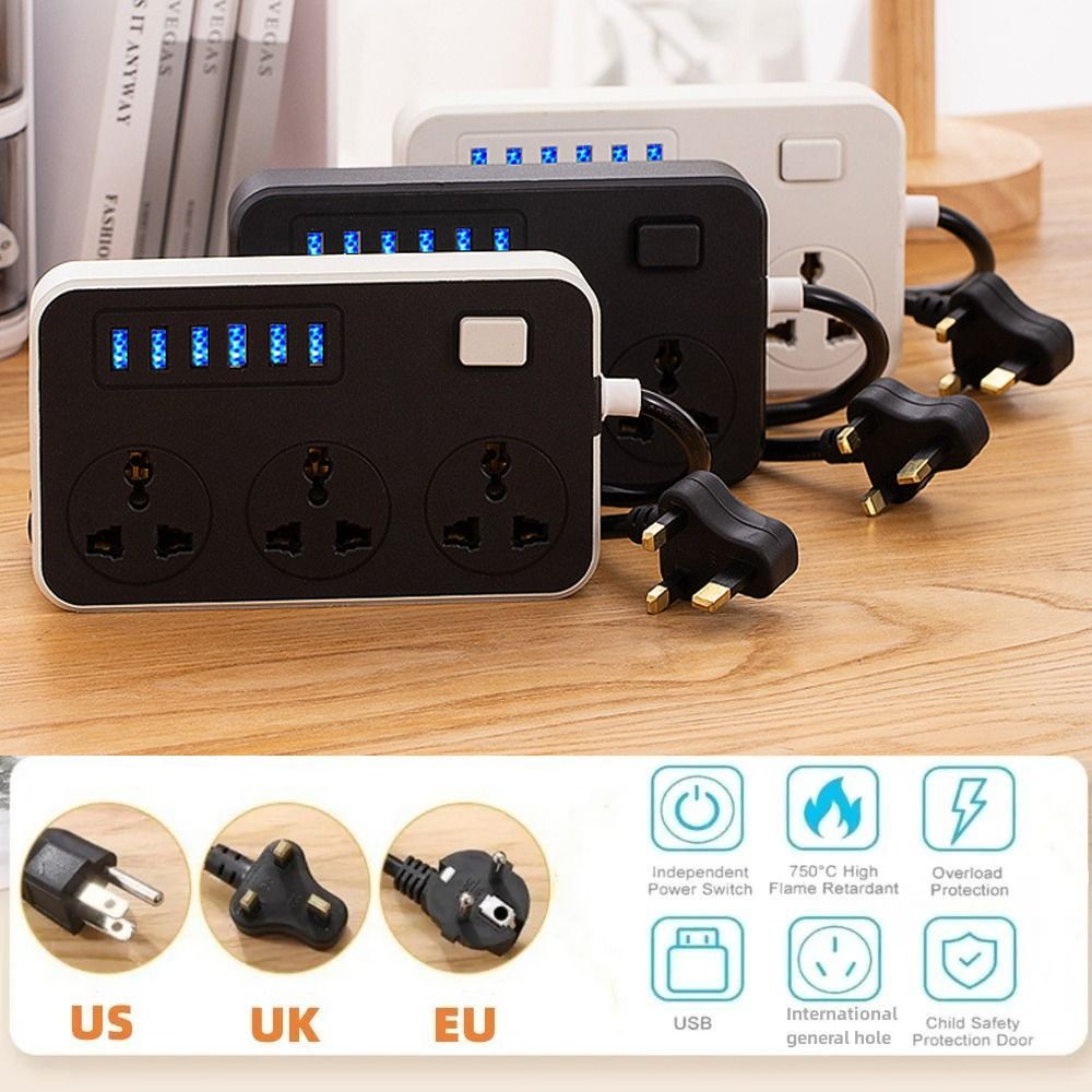 Smart Plug Surge Protector - Stopkontak UK EU US dengan Kabel