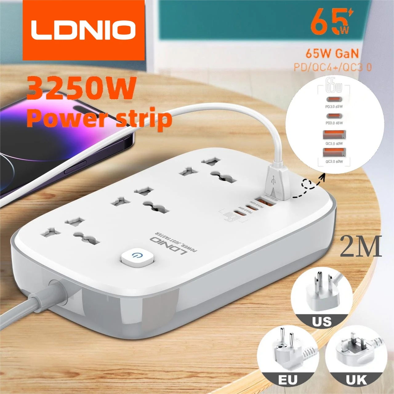 LDNIO Stop Kontak Universal de - Smart Plug Surge Protector ulasan dan harga