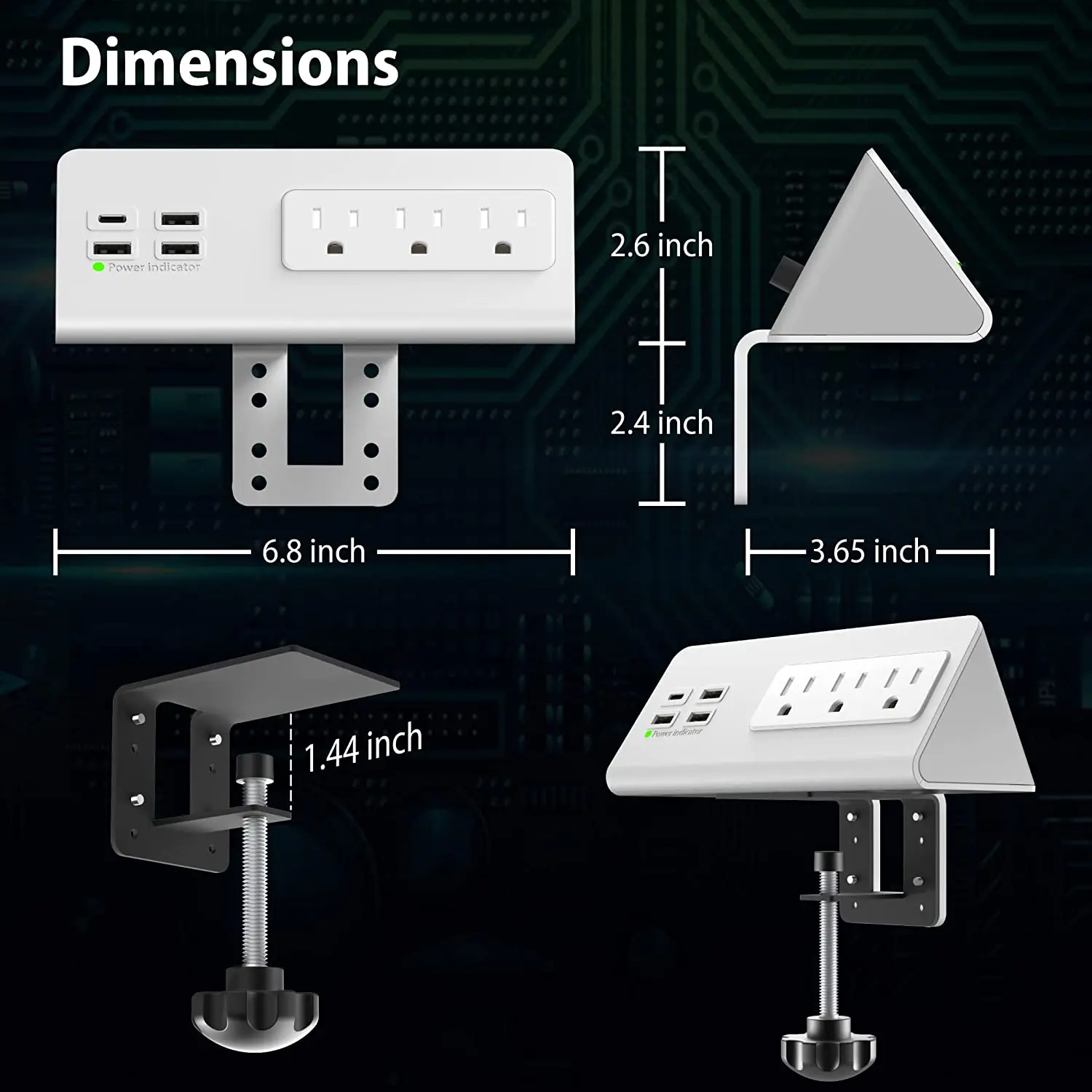 Power Bar Meja dengan PD 20W U - Smart Power Strip 4 Outlet Usb ulasan dan harga