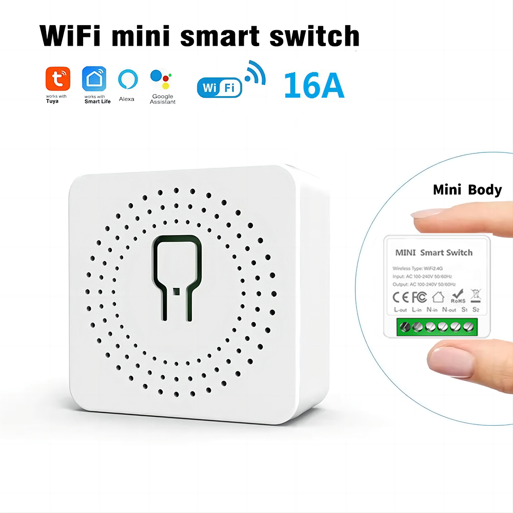Wifi Mini Smart Switch 16A DIY - Smart Plug Mini Alexa Google ulasan dan harga