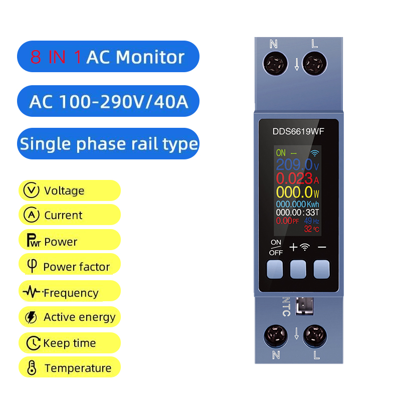 Meteran Daya 8 in 1 WiFi Tuya  - Energy Meter Din Rail Wifi ulasan dan harga