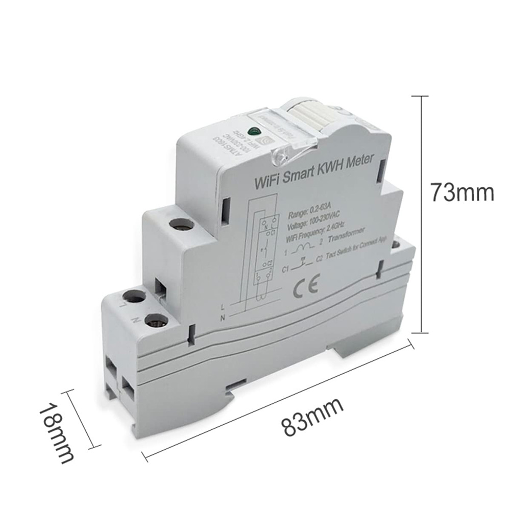 A72Z 1 PCS ATMS1603 Tuya Meter - Energy Meter Din Rail Wifi ulasan dan harga