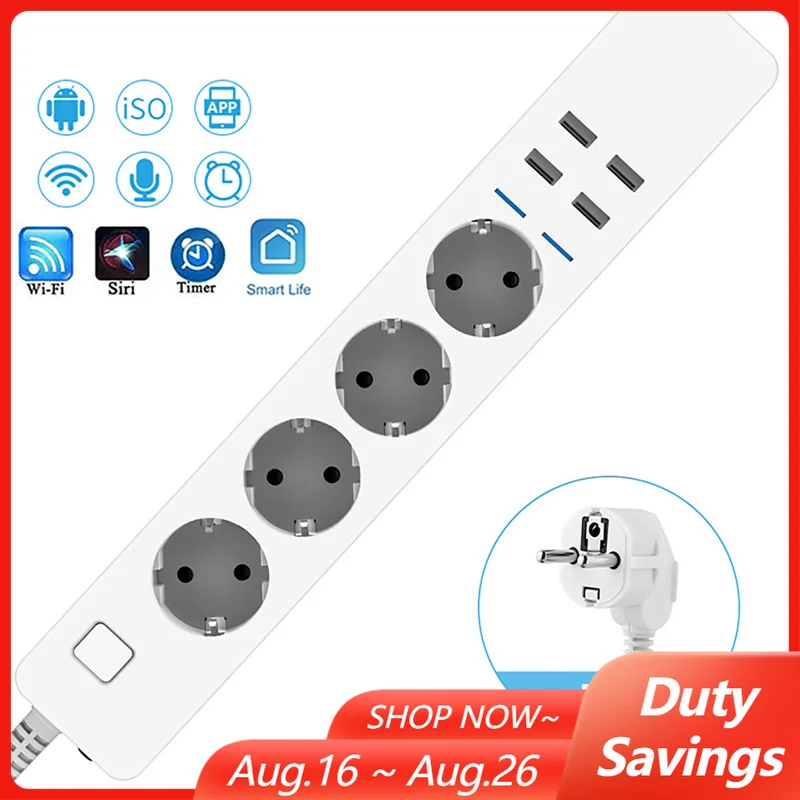 Stopkontak Pintar WIFI Multifu - Smart Power Strip 4 Outlet Usb ulasan dan harga