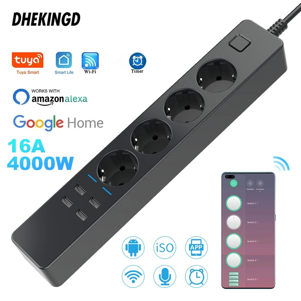 Stop Kontak Pintar Wifi 1.8M 3 - Smart Power Strip 4 Outlet Usb ulasan dan harga