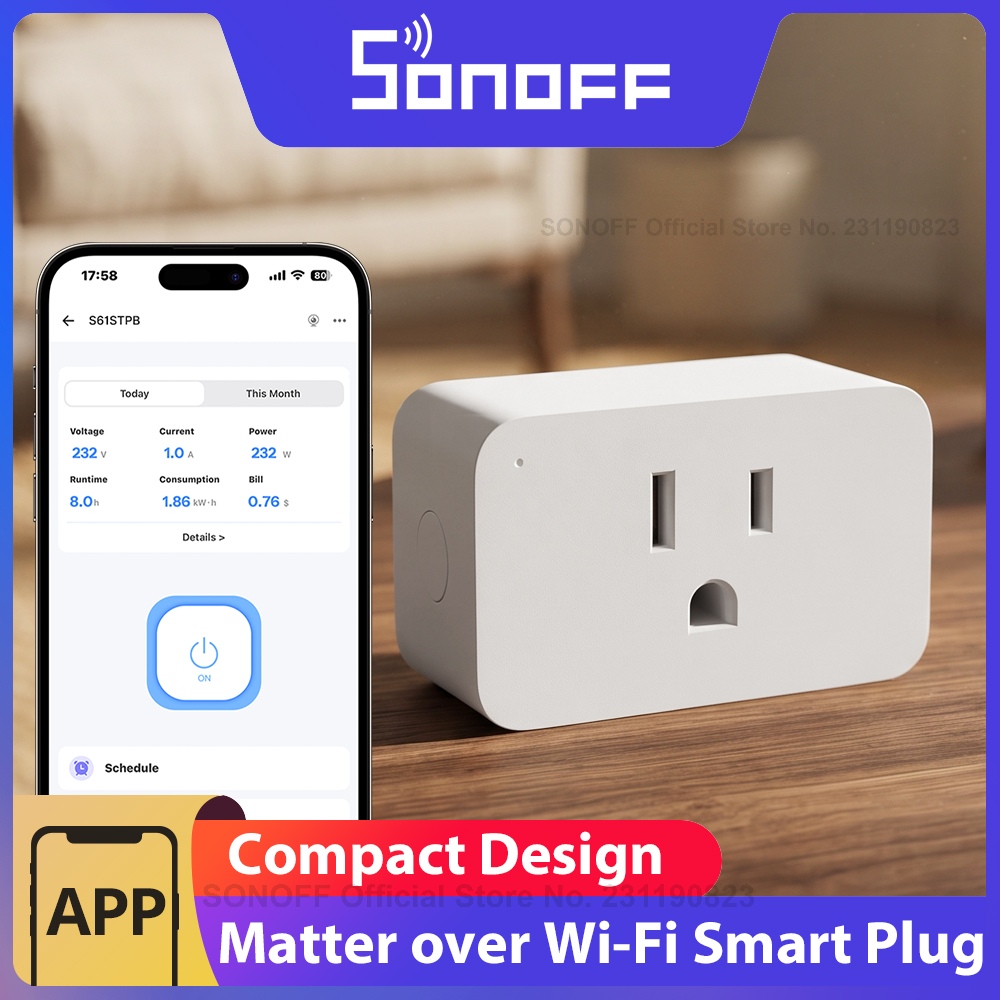 SONOFF S61STPB iPlug Gen2 Tipe - Smart Plug Energy Monitoring Wifi ulasan dan harga