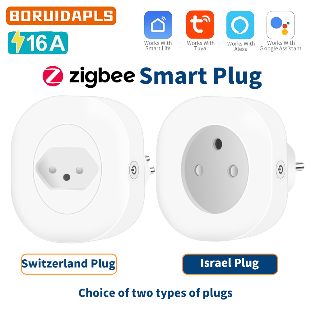 BORUIDAPLS Swiss Israel Plug T - Smart Plug Zigbee 16A ulasan dan harga