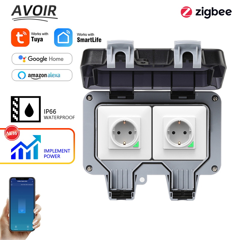 Avoir Tuya Zigbee soket listri - Smart Plug Outdoor Waterproof ulasan dan harga