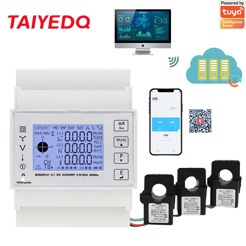 TAC4321CT rel Din tiga fase Wi - Energy Meter Din Rail Wifi ulasan dan harga