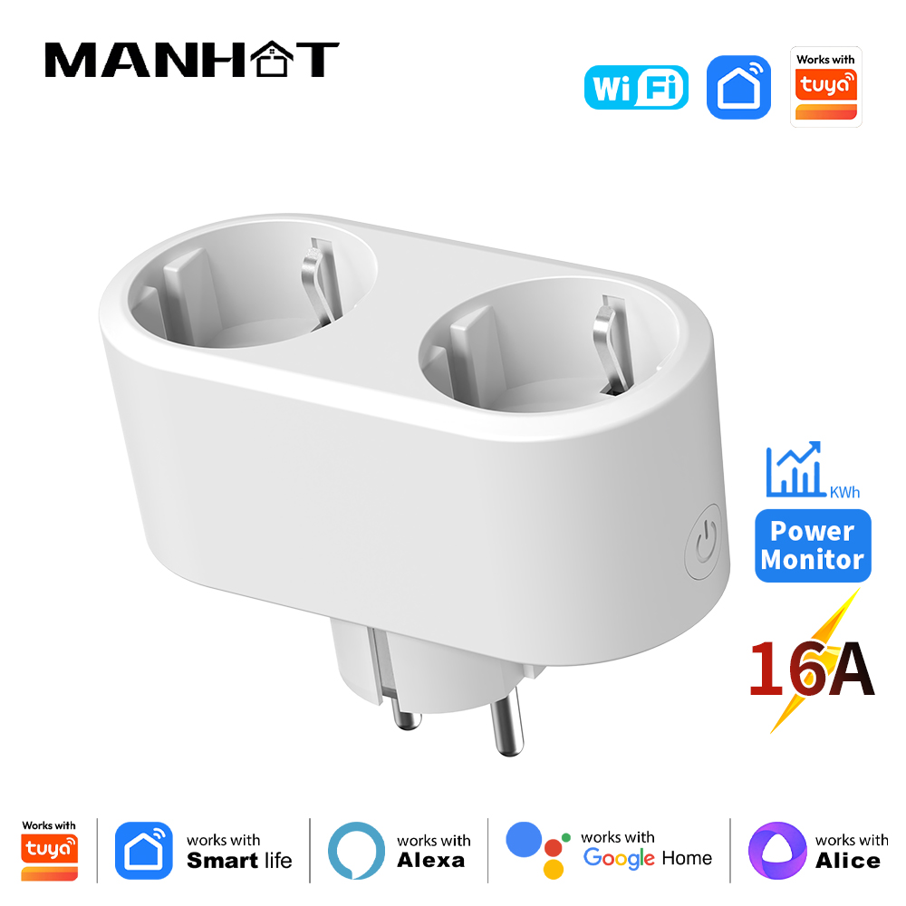 Manhot Soket Pintar WIFI 2in1, - Smart Socket 16A Tuya App ulasan dan harga