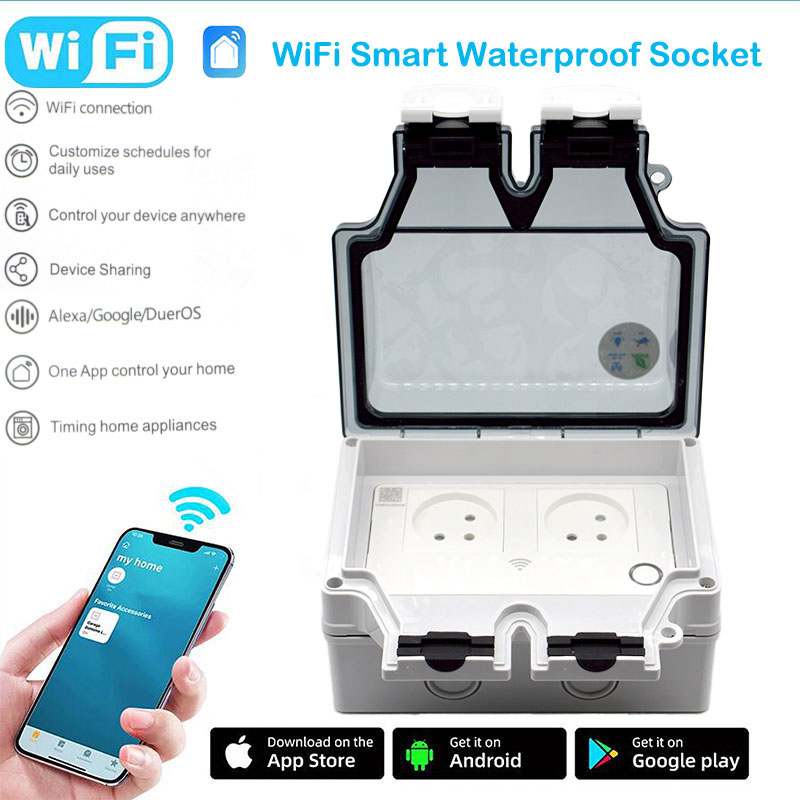 Soket Pintar 16A IP66 Tahan Ai - Smart Plug Outdoor Waterproof ulasan dan harga