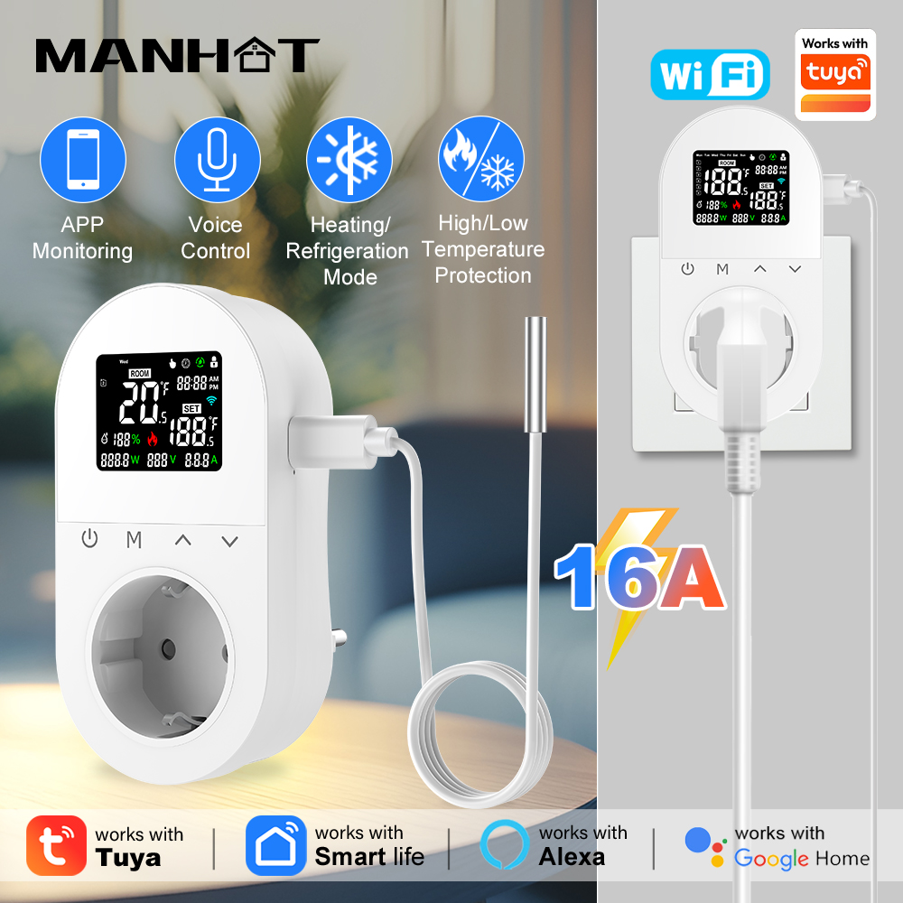 MANHOT 16A WiFi Smart Plug-in  - Smart Socket 16A Tuya App ulasan dan harga