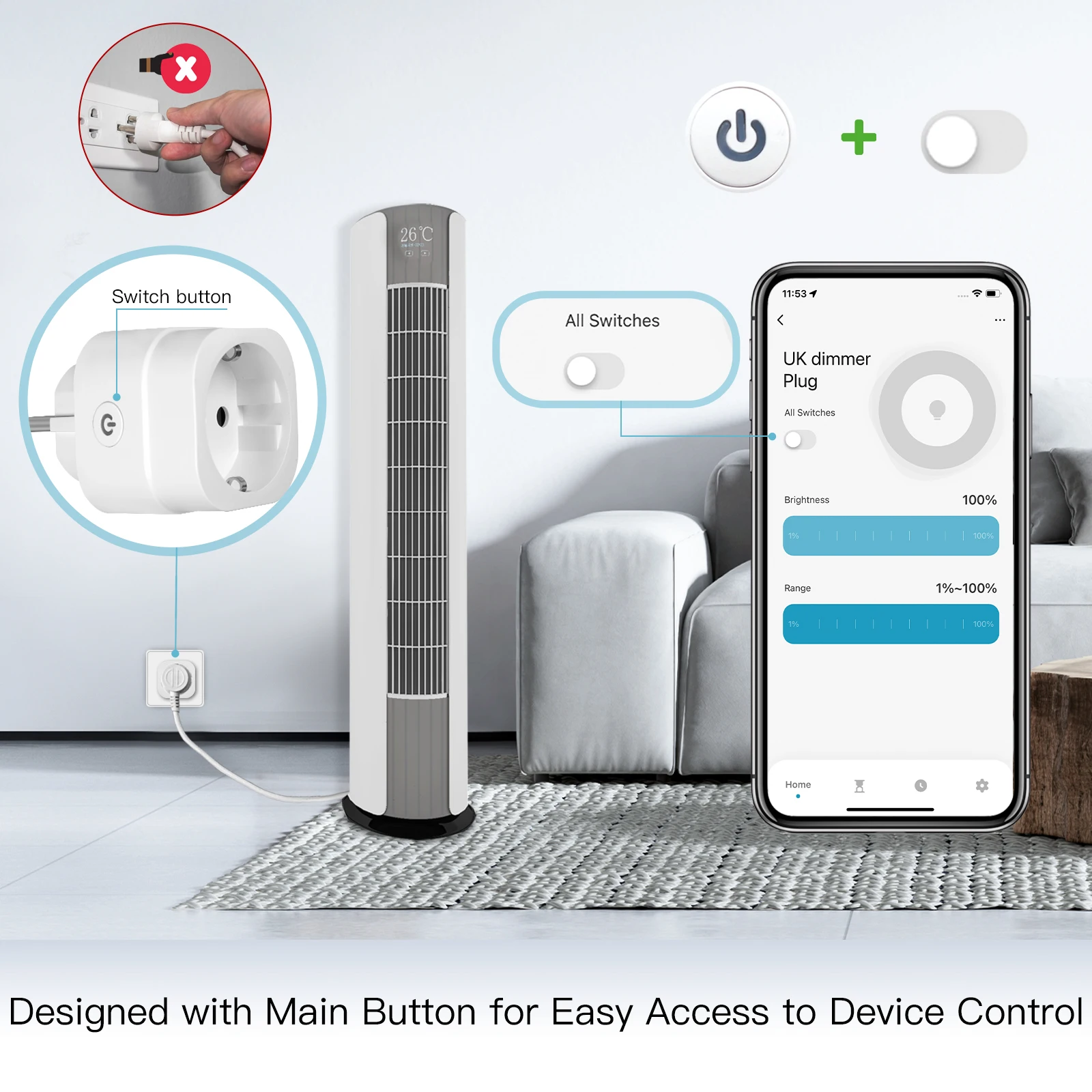 MOES Tuya WiFi Smart Plug Soke - Smart Plug Energy Monitoring Wifi ulasan dan harga