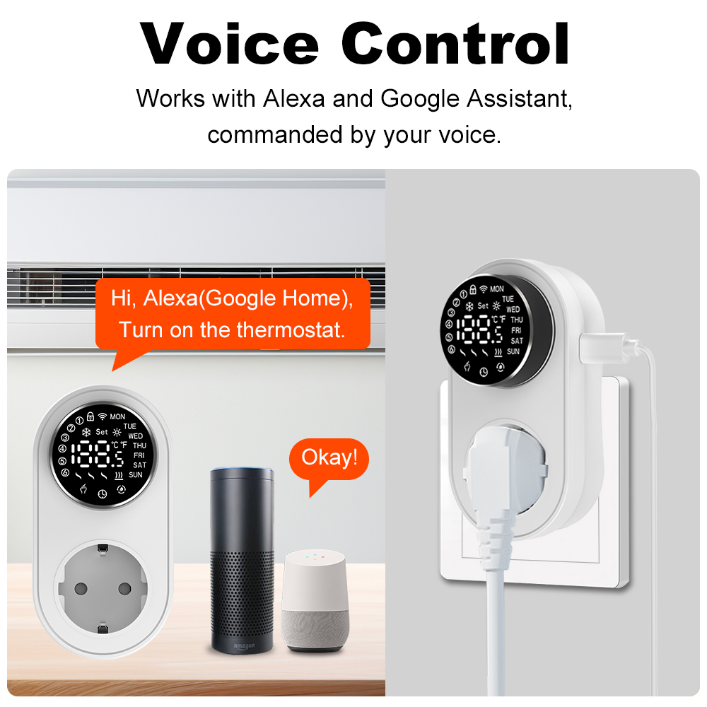 MANHOT Soket Termostat Pintar  - Smart Socket 16A Tuya App ulasan dan harga