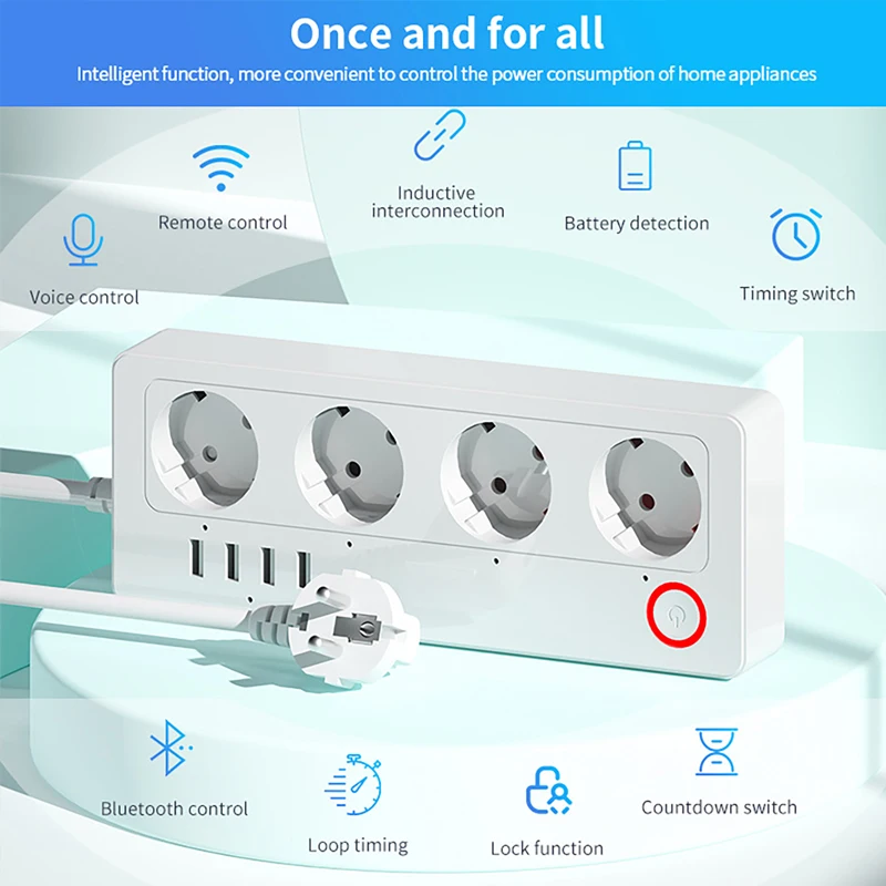 Stop Kontak Pintar WiFi ZigBee - Smart Power Strip 4 Outlet Usb ulasan dan harga